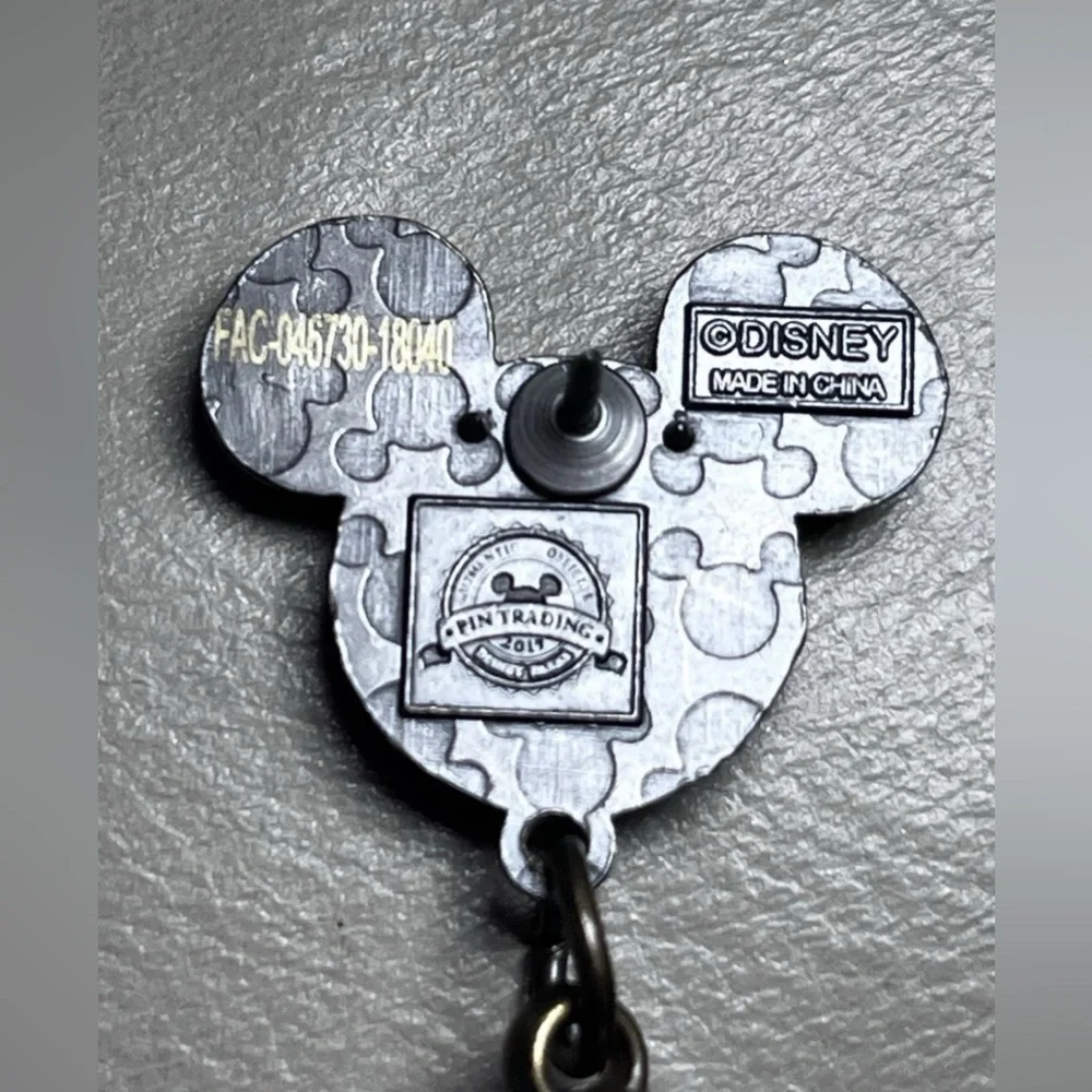 Disney Parks Black and Gold Mickey Icon Head with Tassel Dangle 2017 Disney Pin